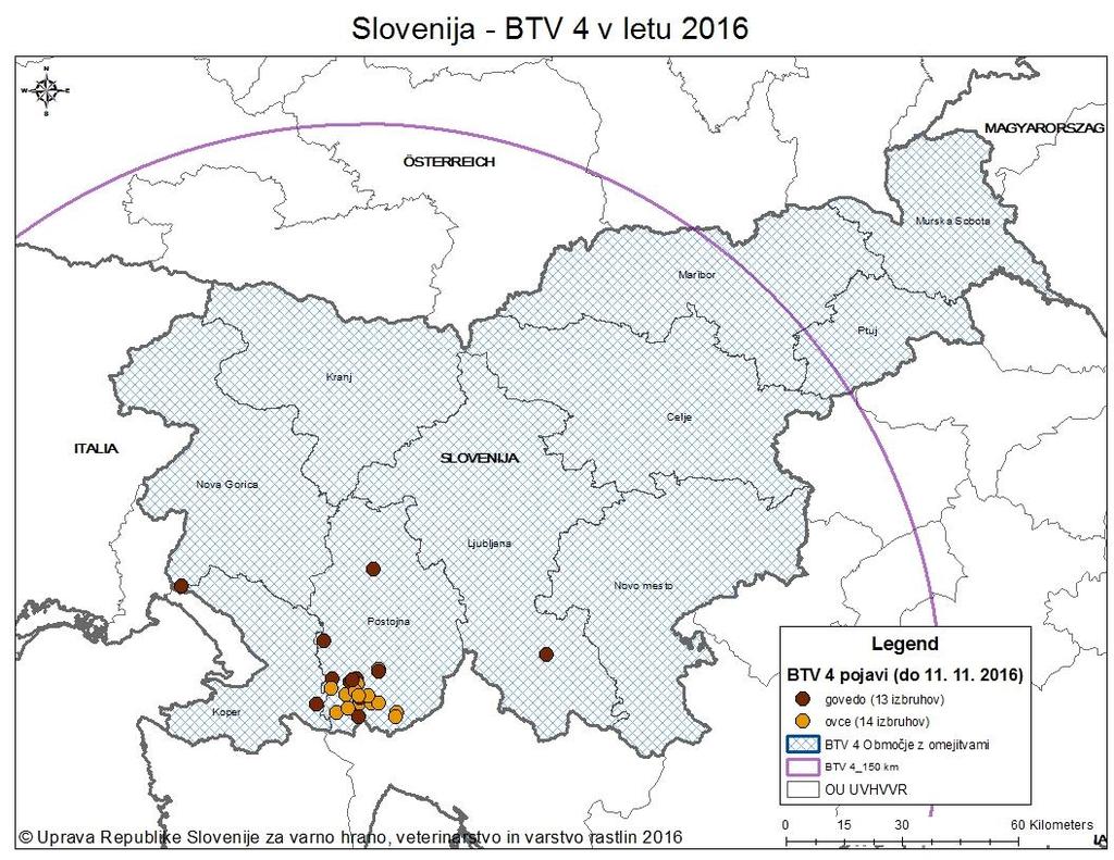 Situacija BT Slovenija 27 pojavov Prvi klinični primer potrjen 26.