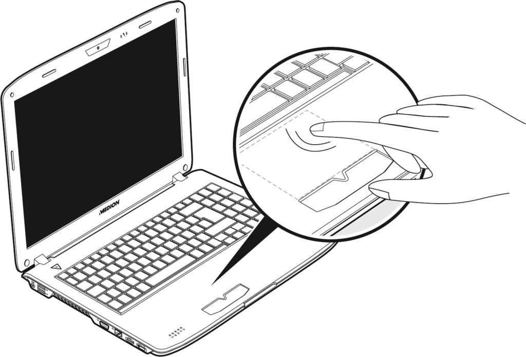 Drsna ploščica (touchpad) Varnost Miškin kazalec sledi smeri, v katero na drsni ploščici premikate prst. Upravljanje Priključitev Pozor!