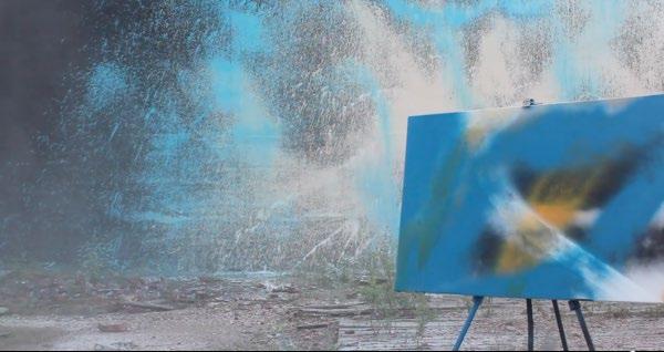 Action Paintings (Akcijske slike) instalacija 2013 različne dimenzije Veli & Amos Trije videi dokumentirajo tri tajne slikarske akcije umetniškega tandema Veli & Amos.