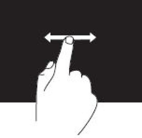 Vodoravno pomikanje omogoča, da se pomikate levo ali desno v aktivnem oknu. Pomaknite prst desno ali levo, da aktivirate vodoravno pomikanje.