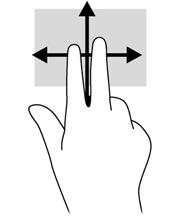 Povečava/pomanjšava z razmikanjem/približevanjem dveh prstov Povečava/pomanjšava z dotikom dveh prstov omogoča povečavo in pomanjšavo slik ali besedila.