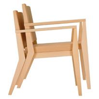 com bukovega lesa, naslonjalo in sedalo pa so iz vezane plošče. Stoli so oblikovani tako, da se preprosto zlagajo eden na drugega in nam tako po potrebi prihranijo prostor. www.zilioaldo.
