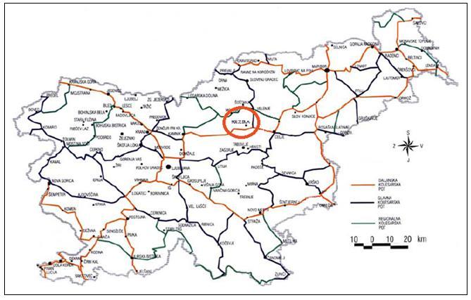 Predvidene kolesarske povezave v Sloveniji za obdobje od leta 2007 do leta 2013 so