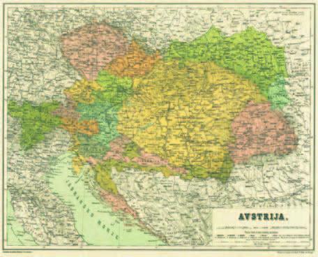 Knjižnica 55(2011)4, 205 222 Slika 5: Prikaz Avstrije v komaj uveljavljeni večbarvni litografiji (Atlant, 1869 1877) bljala vse do prve polovice 20. stoletja.