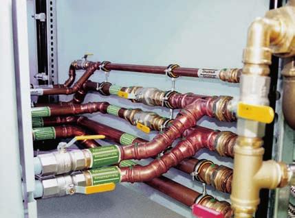 Tehnika uporabe kovinskih cevnih sistemov Hladilni sistemi Za transport hladilne vode se za mnoge industrijske proizvodne procese praviloma kot transportni medij uporablja voda ali do 50-odstotna
