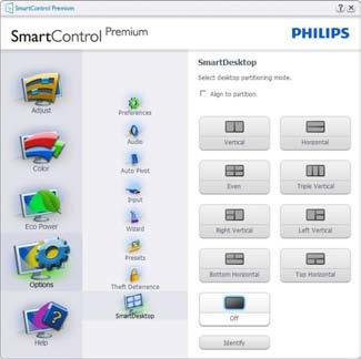 3. Optimizacija slike 3.6 Vodič SmartDesktop SmartDesktop SmartDesktop je del paketa SmartControl Premium. Namestite SmartControl Premium in v»options«(možnosti) izberite SmartDesktop.