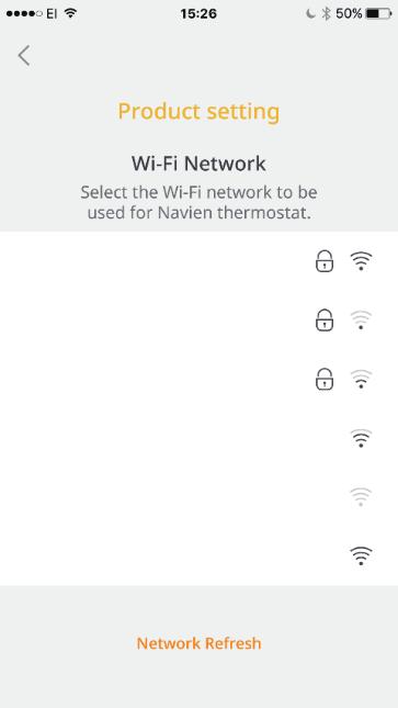 4 Tap Navien_Smart+_XXXX in the Wi-Fi settings to connect, and then tap Next.