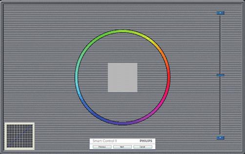 4. Optimizacija slike Prva barva kalibracijskega zaslona Meni Eco Power Gumb Previous (Nazaj) je do drugega zaslona onemogočen.