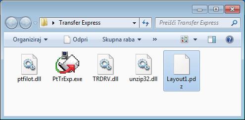 Prenos predlog s programom P-touch Transfer Express (samo Windows) Razdeljevanje paketne datoteke za prenos (.
