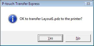Prenos predlog s programom P-touch Transfer Express