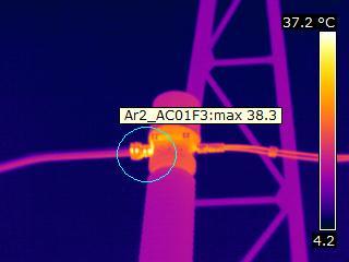 Slika 2.16: Pregrevanje priključka TMT AC01F3 Na priključku TMT AC01F3 (slika 2.16, Ar2_AC01F3) na strani proti odklopniku je bila izmerjena povišana temperatura.
