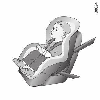 Otroški sedež, ki je trdno pritrjen v vozilo v smeri vožnje, zmanjša nevarnost udarca v glavo.
