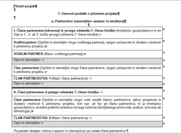 Priloga 21 (v primeru pilotnega projekta) ali Prilogi 22 in 23
