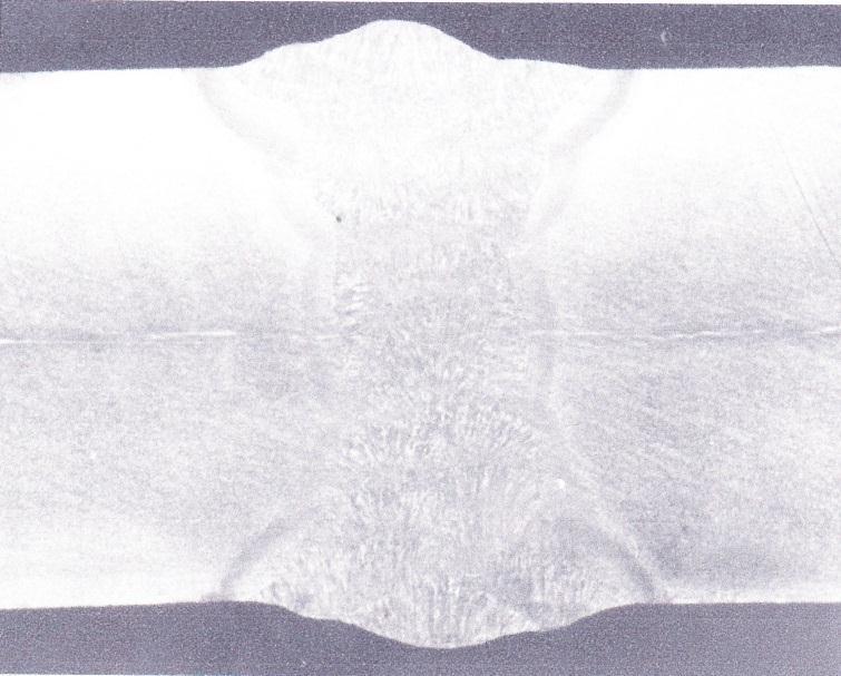 Slika 4.4: Prerez večvarkovnega X-zvarnega spoja TRN s širino korena D=1 11 mm, zavarjenega na jeklu Niomol 49K debeline 3 mm [2] Tabela 4.
