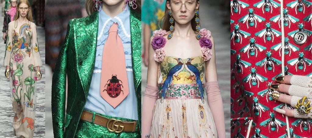 com/fashion-shows/spring-2016-ready-to-wear/gucci Tako pri Gucciju (slika 83) kot pri McQueenu (slika 82) in pri Valentinu (slika 84) ter pri številnih ostalih modnih kreatorjih konfekcijske