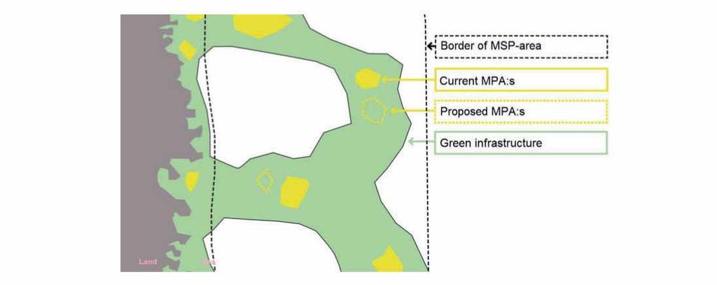 Meja območja PPN Obstoječa MZO Predlagana MZO Zelena infrastruktura MZO V PPN ter območja s pomembno ekološko vrednostjo (prirejeno po podatkih švedske agencije za upravljanje morja in voda - SWAM).