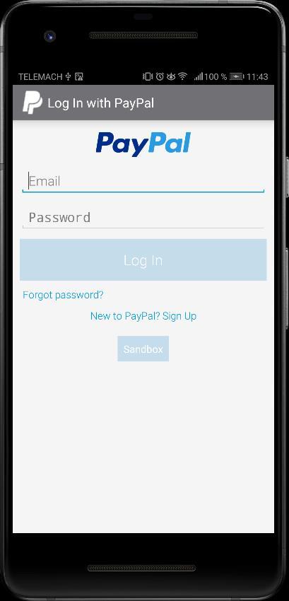 Slika 28 Uporabniški vmesnik za proces plačevanja PayPal Po potrditvi plačila s klikom na gumb»pay«se v ozadju izvede