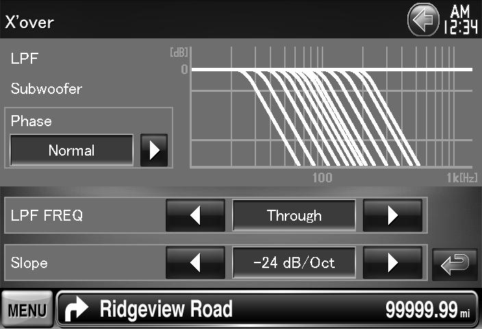 Prikaz ekrana za nastavitev vrste vozila Pritisnite [ ] > [ ] > [Audio SETUP] > [Car Type].