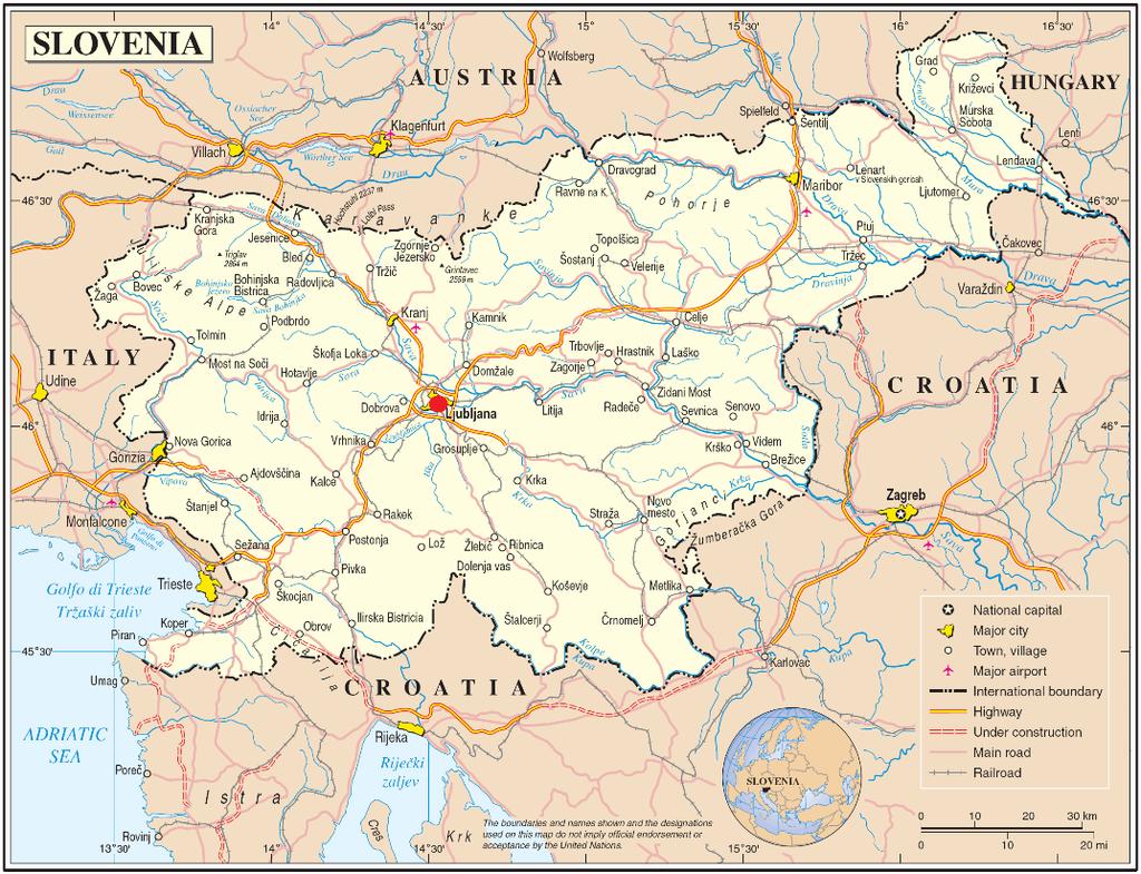 3. GEOLOŠKA UMESTITEV 3.1 Geografske značilnosti območja Mesto Emona je, tako kot današnja Ljubljana, ležalo v Ljubljanski kotlini, v osrednjem delu današnje Slovenije (Slika 4).