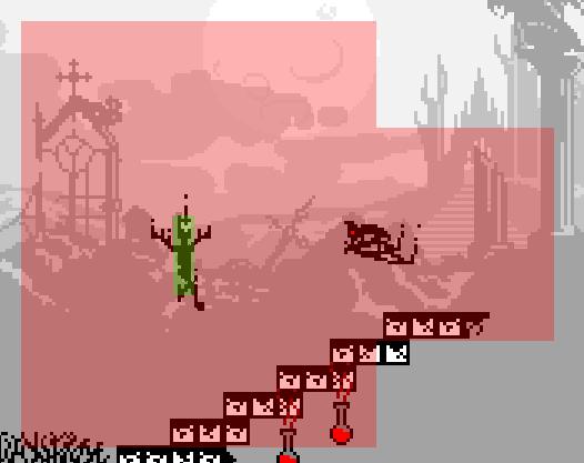Slika 20: Posnetek iz igre, ko je igralec znotraj sovražnikovega dometa vida 5.2.5.2 Igralec Igralec je pravzaprav tudi objekt znotraj stopnje, vendar je igralec poseben objekt.