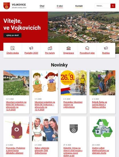 sebou. Rada obce Vojkovice se proto rozhodla pro provedení úprav stránek tak, aby odpovídaly požadavkům zákona. Dále jsme nechali upravit stránky, aby byly takzvaně responzivní.