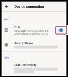 Povezava z enim dotikom (NFC) s pametnim telefonom z operacijskim sistemom Android Če se s slušalkami dotaknete pametnega telefona, se slušalke samodejno vklopijo in nato nadaljujejo s seznanitvijo