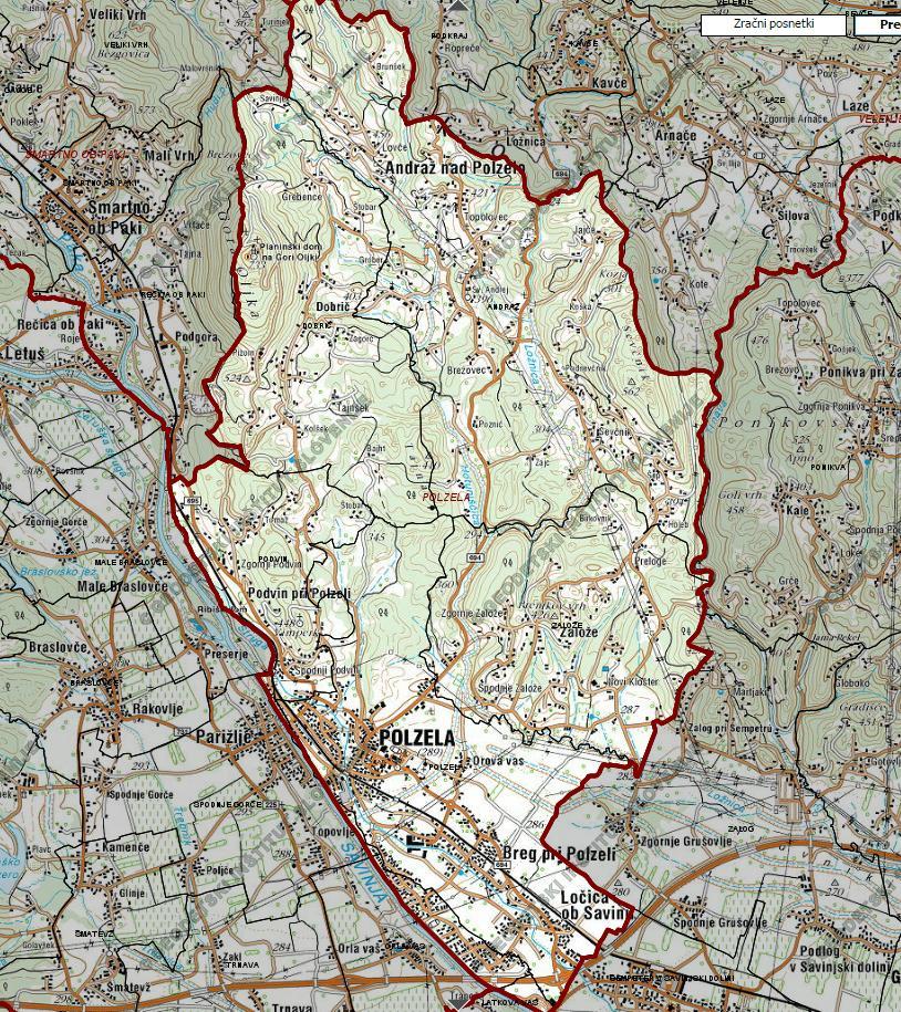 V Občino Polzela je vključenih 8 naselij: Andraž nad Polzelo, Breg pri Polzeli, Dobrič, Ločica ob