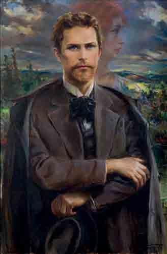 Ivan Vavpotič Portret Dragotina Ketteja olje na platnu pred 1939 Podobo pesnika Dragotina Ketteja je slikar Ivan Vavpotič naslikal psihološko močno izpovedno,