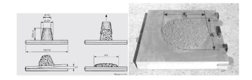 Vpliv zrnavosti mineralnega agregata na tlačno trdnost in konsistenco betona Stran 19 razleze vzdolž stresalne mizice (slika 35).