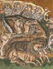 Kristut v mandorli (Deesis), detajl mozaika Poslednje sodbe