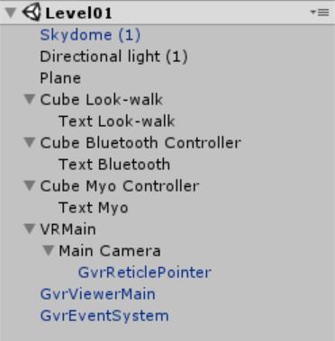 30 6 Struktura in gradniki aplikacije v programu Unity 6.1.2 Level01 Slika 6.2: Igralni objekti v sceni "Level01.