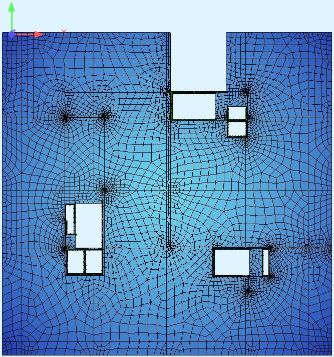 3 Obremenitve plošče notranje statične količine Ko končamo z modeliranjem program nato sam ustvari mrežo končnih elementov po katerih nato računa