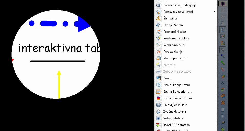 Slika 26: Virtualna tipkovnica Ţaromet Uporablja se za poudarjanje