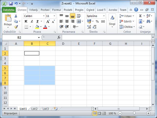 UPORABA RAČUNALNIŠKEGA PROGRAMA MS Excel 2010 zgradba preglednice delovni zvezek (workbook) stolpec (column)