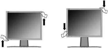 Povlecite spodnji del LCD zaslon ven in proč od podnožja. 3. Ročno obrnite LCD zaslon proti desni, za 90 stopinj kot je prikazano zgoraj.