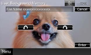 1 Na zaslonu Color se dotaknite [ON] elementa [Panel Color Scan]. Panel Color Scan je vključeno. 3 Dotaknite se [Memory] elementa [User Background]. Prikaže se ekran User Background File Select.