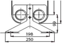 Dolž. (A) Lotani prenosnik toplote z enim prehodom XB, tip 59M XB 59M-1 material plošč nerjaveče jeklo 1.
