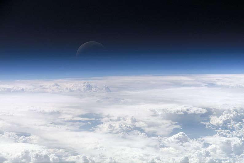 Zgornji sloji ozračja, ki vodijo v odprti vesoljski prostor.