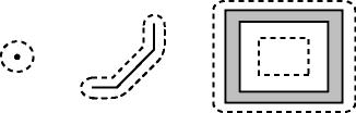 32 7 METODE ZA AVTOMATSKO OCENJEVANJE INTERNE KAKOVOSTI Slika 7.8: Pas evklidske oddaljenost za točko, linijo in poligon [16].
