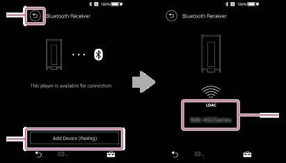 Zaslon Bluetooth Receiver S predvajalnikom lahko poslušate glasbeno vsebino, shranjeno na pametnem telefonu (funkcija Bluetooth Receiver). Uporabite slušalke skupaj s predvajalnikom.