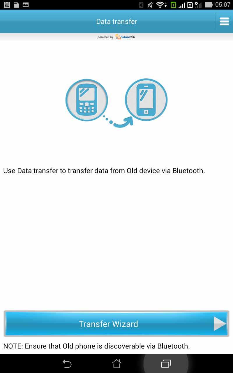 Prenos podatkov Podatke, kot so podatki o stikih, koledarski vnosi, SMS-sporočila z vaše druge mobilne naprave, lahko prenesete v tablični računalnik ASUS prek povezave Bluetooth.