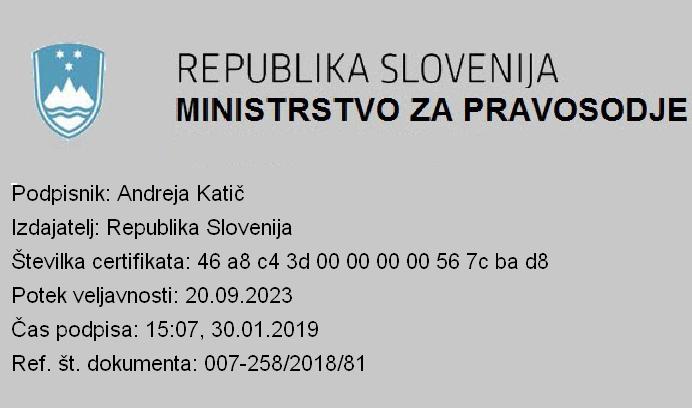 T: 01 369 53 42 F: 01 369 57 83 E: gp.mp@gov.si www.mp.gov.si Številka: 007-258/2018 Ljubljana, 30. 1. 2019 EVA 2016-2030-0033 GENERALNI SEKRETARIAT VLADE REPUBLIKE SLOVENIJE Gp.gs@gov.