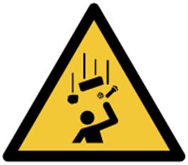 Znak Pomen/napis Koda Nevarnost padca predmetov z višine Velikost v cm 1005579 15 x 20 1005331 30 x 40 Tabla Nevarnost padca 1005103 15 x 20 1005139 30 x 40 Tabla Nevarnost stisnjenja 1005106 15 x 20