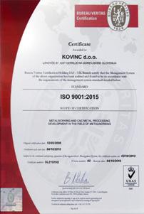 (Izvedba jeklenih in aluminijastih konstrukcij) Certifikat ISO