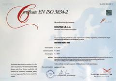 (Sistemi ravnanja z okoljem) 2 Certifikat ISO 18001:2007 (Sistemi