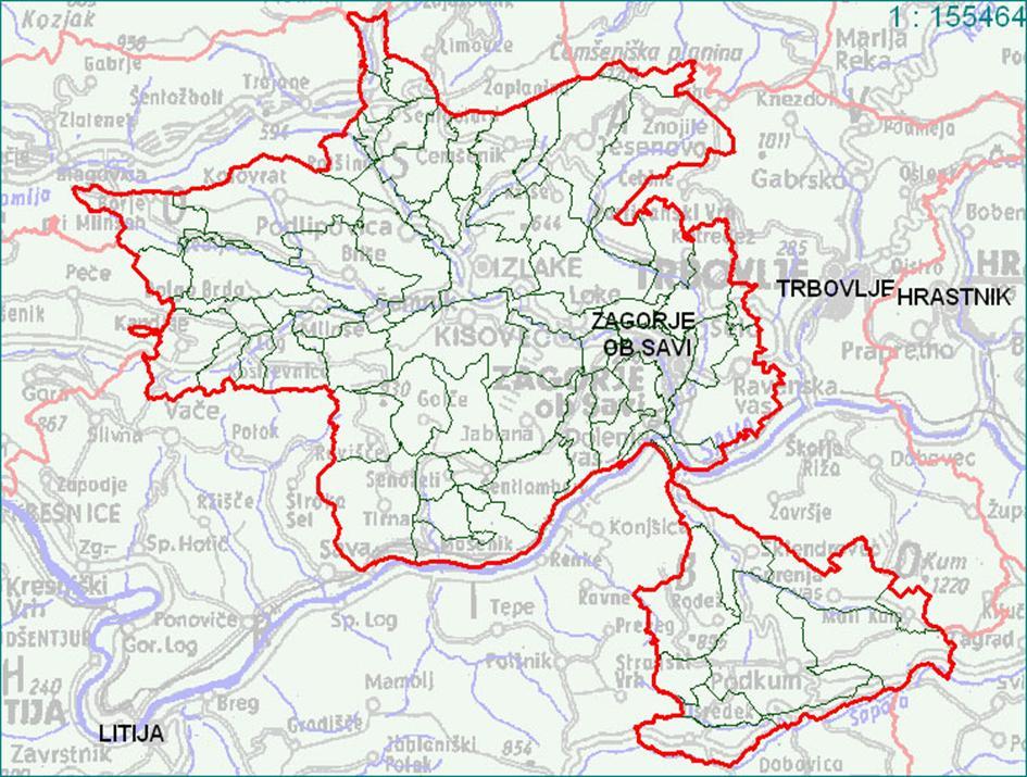 Slika 1: Prikaz območja Zagorje ob Savi 1.2.1 Vodno območje občine Zagorje ob Savi Površinske vode občine Zagorje ob Savi pripadajo porečju Save.