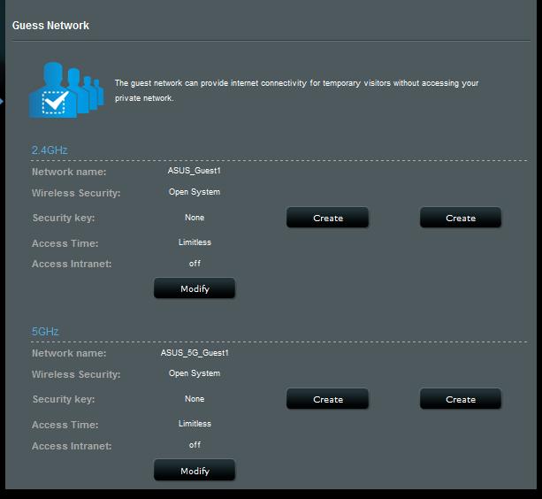 4. Če želite konfigurirati dodatne možnosti, kliknite Modify (Spremeni). 5. Na zaslonu Enable Guest Network (Omogočanje omrežja za goste) kliknite Yes (Da). 6.
