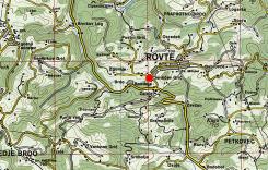 Geographical position of Rovte (from: Atlas Slovenije) Meteorološka postaja se nahaja na jugozahodnem delu vasi, na slemenu hriba. Ombrometer je postavljen na opazovalkinem dvorišču.