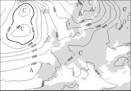 Urad za meteorologijo Slika 1. Polje pritiska na nivoju morske gladine 1. 6. 27 ob 14.