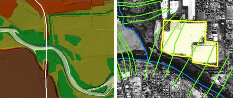 Rak, G. 2006. Uporaba prostorskih podatkov v analizi hidravličnih lastnosti vodotokov. 69 4.1.9 Mostovi in drugi objekti Navadno digitalni model terena ne vsebuje podatkov o objektih.